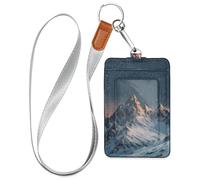 Porte-badge d'identification en cuir Ningt pour femme avec lanière et étui d'une capacité de 3 cartes avec porte-cartes pour employés de bureau, infirmières, enseignantes, étudiantes