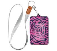 Porte-badge d'identification en cuir pour femme avec lanière et porte-cartes d'une capacité de 3 cartes, pour bureau, école, hôtel, carte d'identité