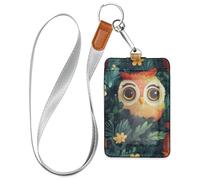 Porte-badge d'identification en cuir style safari pour femme avec lanière et capacité de 3 cartes pour le personnel, les officiers, les étudiants, les médecins, les employés