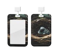 Porte-badge d'identification en forme de nid d'oiseau avec cordon, protecteur de carte vertical, coque rigide en ABS transparent, bobine rétractable pour le travail et le bureau