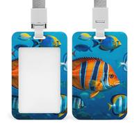 Porte-badge d'identification en forme de poisson avec cordon amovible, étanche pour bureau, lieu de travail