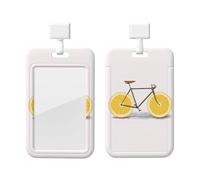 Porte-badge d'identification en forme de vélo orange imprimé vertical, avec cordon de séparation, protecteur de carte pour bureau, infirmière, enseignante