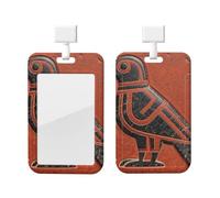Porte-badge d'identification en forme d'oiseau en pierre avec cordon - Protecteur de carte vertical - Coque rigide en ABS transparent - Bobine rétractable pour le travail et le bureau