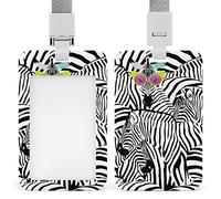 Porte-badge d'identification en plastique avec cordon - Motif zèbre abstrait - Pour femmes, infirmières, enfants, enseignants, médecins, étudiants, employés
