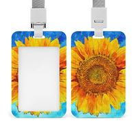 Porte-badge d'identification en plastique avec lanière de style tournesol Van-Gogh pour femmes, infirmières, enfants, enseignants, médecins, étudiants, employés de bureau