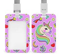 Porte-badge d'identification en plastique avec lanière licorne arc-en-ciel pour femmes, infirmières, enfants, enseignants, médecins, étudiants, employés de bureau