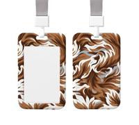Porte-badge d'identification en plastique transparent marron et blanc, protecteur vertical pour badge nominatif, pochette étanche avec cordon porte-nom pour le travail, le bureau, les infirmières, les