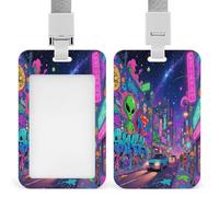 Porte-badge d'identification Graffiti City, vertical, avec cordon détachable, rigide et résistant, porte-badges, porte-cartes de travail étanches, protection pour la sécurité des agents et des enseign