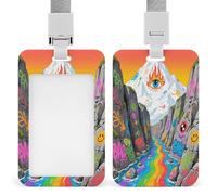 Porte-badge d'identification Graffiti Snow Mountain Valley, porte-carte d'identité vertical avec cordon détachable, porte-badge rigide et robuste, porte-cartes de travail étanches, protecteur pour off