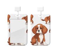 Porte-badge d'identification imprimé chien beagle avec cordon étanche pour porte-nom avec porte-nom - Coque de protection verticale pour le travail, le bureau, les infirmières et les enseignants