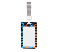 Porte-badge d'identification imprimé dragons de glace et de feu avec sangle de cou verticale étanche pour bureau, école