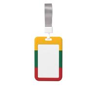 Porte-badge d'identification imprimé drapeau de la Lituanie imperméable pour bureau et lieu de travail ABS