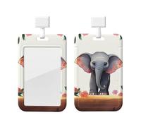 Porte-badge d'identification imprimé éléphant porte-bonheur avec cordon détachable en plastique imperméable pour le travail, le bureau, les infirmières, les médecins, les enseignants