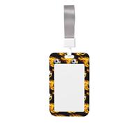 Porte-badge d'identification imprimé flamme de football avec sangle de cou verticale étanche pour bureau école