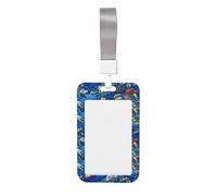 Porte-badge d'identification imprimé poissons tropicaux avec sangle de cou verticale étanche pour bureau école