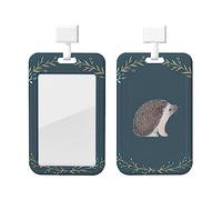 Porte-badge d'identification mignon petit hérisson avec cordon protecteur de carte d'identité vertical porte-badge avec fenêtre transparente porte-badge de carte d'identité pour infirmière fournitur
