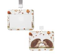 Porte-badge d'identification Nature Lovely Hedgehog Lovers avec clip rétractable, étui en plastique étanche et cordon de protection, pochette pour badge professionnel, porte-badge nominatif, porte-bad