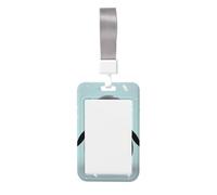 Porte-badge d'identification pingouin mignon avec lanière verticale en plastique rigide avec fenêtre transparente, pochette de protection étanche pour badge de travail tendance pour homme et femme