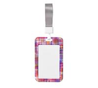Porte-badge d'identité avec cordon Grunge géométrique étanche extra épais en plastique transparent refermable porte-carte d'identité, taille intérieure 5,1 x 7,6 cm, style vertical, cadeau étudiant