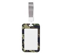 Porte-badge d'identité avec lanière Camouflage à la mode étanche extra épais en plastique transparent refermable porte-carte d'identité, taille intérieure 5,1 x 7,6 cm, style vertical, cadeau étudia