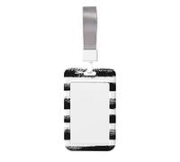 Porte-badge d'identité avec lanière coups de pinceau sur un porte-carte d'identité refermable en plastique transparent extra épais imperméable blanc, taille intérieure de 5,1 x 7,6 cm, style vertica