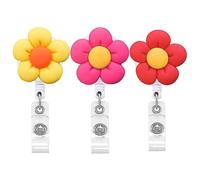 Porte-Badge D'identité Rétractable En Acier Inoxydable Durable - Lot De 3, Couleurs Assorties, Léger Et Compact