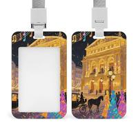 Porte-badge d'opéra de Vienne avec cordons rétractables verticaux en plastique pour enseignant, infirmière, médecin, bureau, cadeau pour collègues de travail