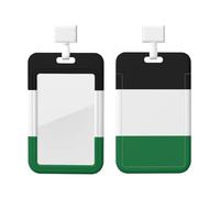 Porte-badge drapeau de l'État de Palestine avec cordon - Protecteur de carte vertical - Coque rigide en ABS transparent - Bobine rétractable pour le bureau