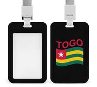 Porte-badge drapeau du Togo avec cordon, robuste, porte-cartes d'identité mignon pour femmes et hommes