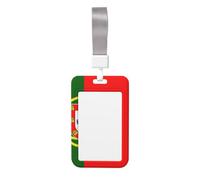 Porte-badge, drapeau portugais, matériau ABS durable, affichage transparent de l'identification, convient pour le bureau, un événement, une réunion, identification facile.