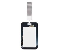 Porte-badge Eagle Under The Stars avec lanière verticale en plastique rigide avec fenêtre transparente, pochette de protection étanche pour badge de travail tendance pour homme et femme