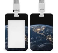 Porte-badge Earth from the Outer Space avec cordon amovible, étanche pour bureau, lieu de travail