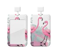 Porte-badge élégant avec cordon motif flamant rose, parfait pour les enseignants, les journalistes, les médecins, cadeau de bureau