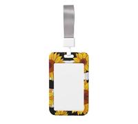 Porte-badge élégant et résistant avec enrouleur rétractable, imprimé tournesols pour infirmière, enseignant, étudiant, bureau, femme et homme