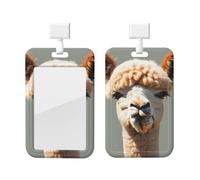 Porte-badge en alpaga avec cordon - Protecteur de carte vertical en ABS transparent - Enrouleur rétractable pour le travail et le bureau