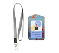 Porte-badge en cuir avec cordon, joli flamant rose pour le personnel, les enseignants et les étudiants