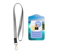 Porte-badge en cuir avec cordon, motif paysage des Maldives pour le personnel, les enseignants et les étudiants