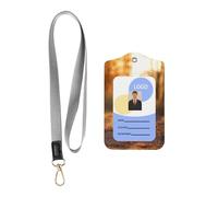 Porte-badge en cuir avec cordon - Porte-badge en cuir de labrador pour le personnel, les enseignants et les étudiants