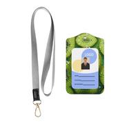 Porte-badge en cuir avec cordon, porte-badge en cuir pour le personnel, les enseignants et les étudiants