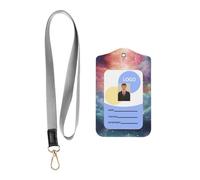 Porte-badge en cuir avec cordon - Porte-badge fantaisie en cuir pour le personnel, les enseignants et les étudiants