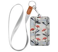 Porte-badge en cuir de style minimaliste pour femme avec cordon et capacité de 3 cartes pour le personnel, les officiers, les étudiants, les médecins, les employés