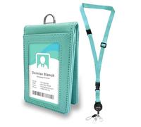 Porte-badge en cuir transparent double face avec boucle de libération rapide, cordon de sécurité réglable et bobine rétractable, joli cordon pour carte de nom et badge ID pour infirmière, enseignant