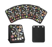 Porte-badge en feutre avec cinq pour épingles et broches, matériau en feutre et rangement pratique pour un accès facile (noir)