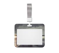 Porte-badge en forme d'avion avec lanière - Étui horizontal en plastique avec fenêtre transparente - Protection étanche pour carte d'identité - Pour infirmières, enseignants, bureau