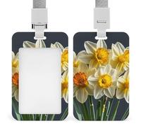 Porte-badge en forme de bouquet de jonquilles avec cordon amovible, étanche pour bureau, lieu de travail