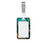 Porte-badge en forme de chouette avec lanière verticale en plastique rigide avec fenêtre transparente, pochette de protection tendance pour badge de travail pour homme et femme