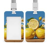 Porte-badge en forme de citron et de fleur, avec cordon amovible, étanche pour bureau, lieu de travail