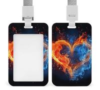 Porte-badge en forme de cœur avec cordons rétractables en plastique vertical pour enseignant, infirmière, médecin, bureau, cadeau pour collègues de travail
