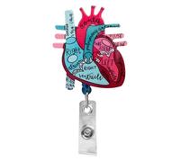 Porte-badge En Forme De Cœur - Bobine Rétractable Pour Carte D'identité D'infirmière, Carte De Visite Et Clip Pour Étiquette | Étiquette D'identification D'étudiant À Onglet Facile À Ouvrir, Accessoir