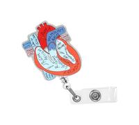 Porte-badge en forme de cœur pour l'école et le personnel administratif | Bobine d'identification rétractable avec sangle transparente